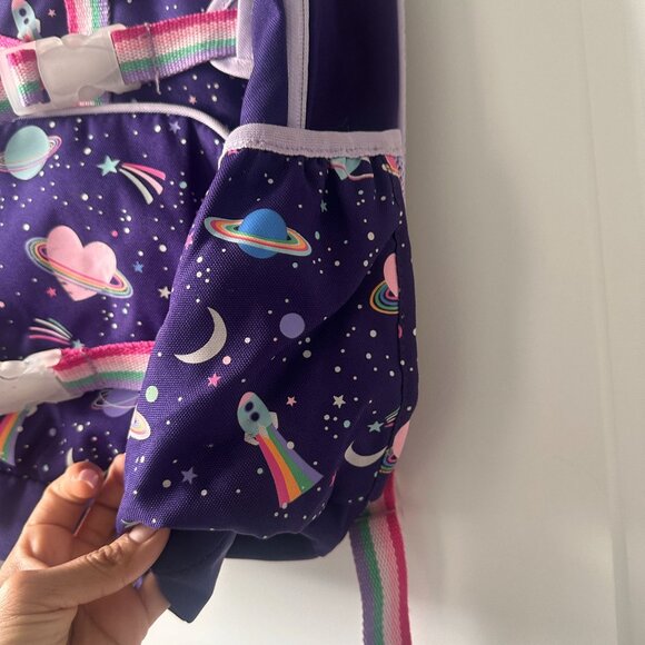 Pottery Barn Kids Mackenzie Rainbow Heart Galaxy Glow-in-the-Dark Backpack Large - Picture 11 of 14